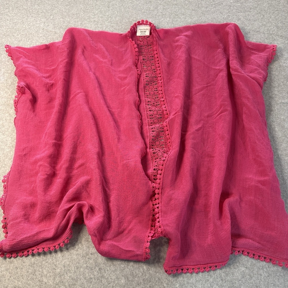 Anna & Ava Women's Swim Cover Up Kimono One Size OSFA Hot Pink Sheer Beach - Picture 2 of 5